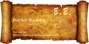 Barkó Bianka névjegykártya