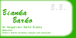 bianka barko business card