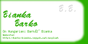 bianka barko business card